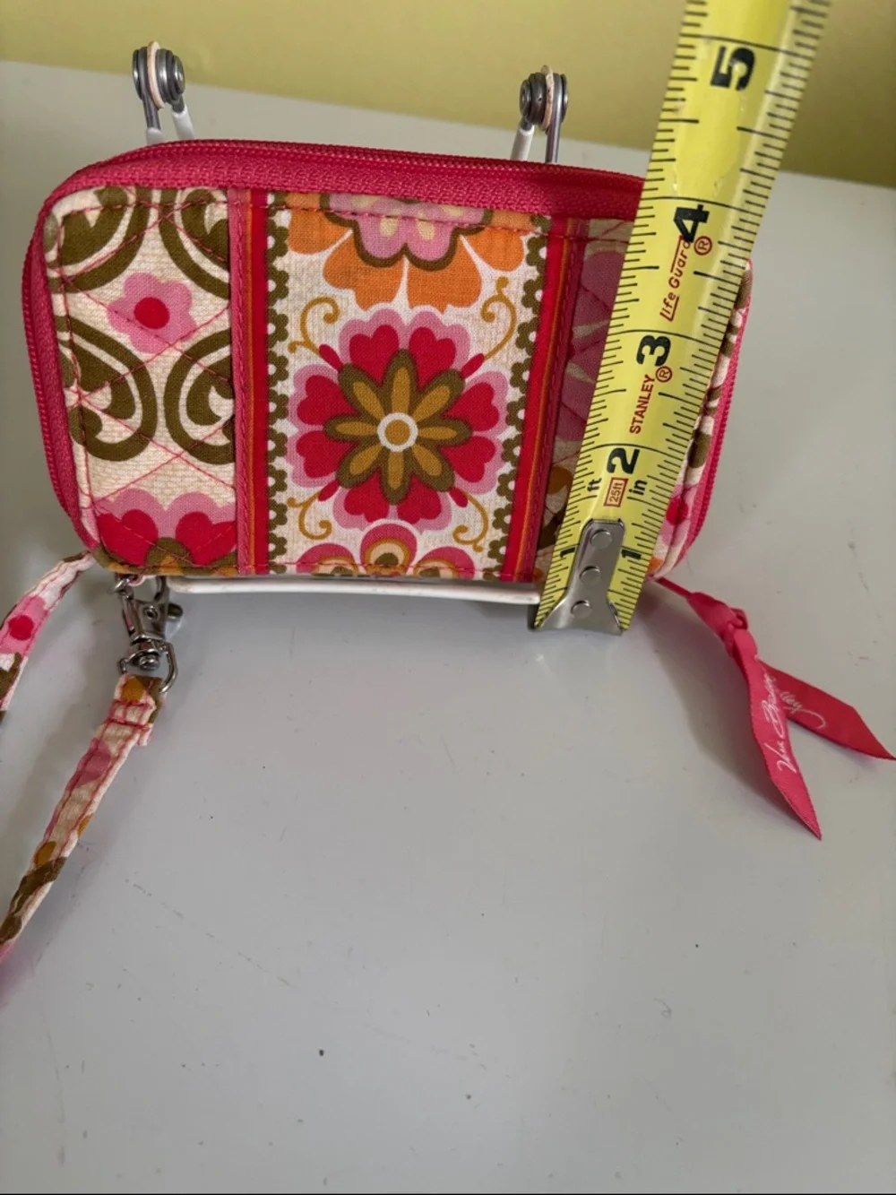Vera Bradley Floral Quilted Wristlet Wallet - Pink, Olive & Orange
